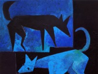 Perros de noche    80x80 cm     acrílico/lienzo     2015